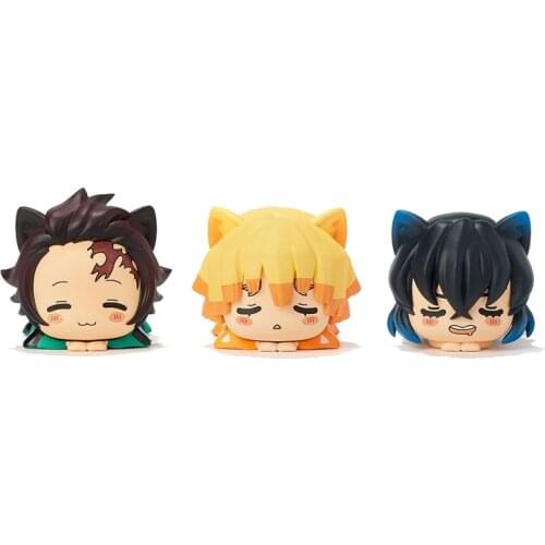 Demon Slayers Blade Tanjirou my wife Inosuke lay figure Japaense anime figures Q version model Ornaments