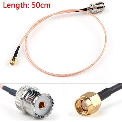 Areyourshop Sale 50cm RG316 Cable SMA Male Plug To SO239 UHF Female Jack Straight Pigtail 20in Mini