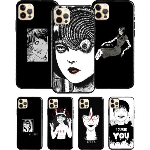 Junji Ito Tees Horror For iPhone 12 Pro Max Mini Cover TPU Phone Case For iPhone 11 Pro Max XS X XR 7 8 Plus SE