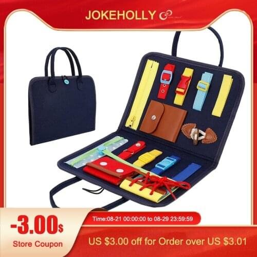 Montessori Busy Board Early Educational Toys Fine Motor Training Self-Care Ability Preschool Children Kids Sensory Education