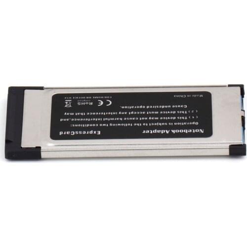 Express Card Expresscard to USB 3.0 2 Port Adapter with SATA Driver For 34mm/54mm Slot Notebook Desktop Computer