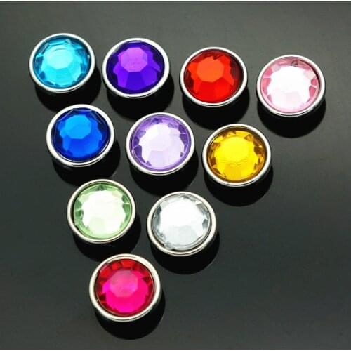 Hot sale 10pcs mixed beauty Round Resin Multi-faceted Surface 12MM snap buttons fit DIY 12mm snap jewelry NS5009