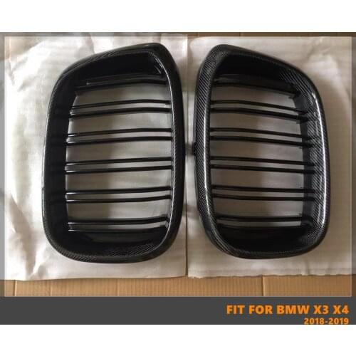 Good Quality ABS/Carbon Fiber Racing Grill For BMW X3 G01 X4 G02 Gloss Black Carbon Fiber 2018-2019
