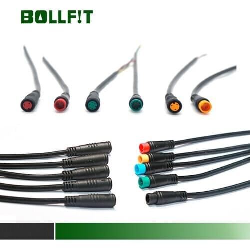 BOLLFIT Julet Cable 2 3 4 5pin Waterproof Connector Electric Bike Extend Cable For Ebike Light Trottle Display