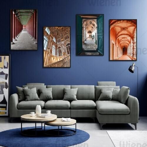 Chinese & European Retro Architecture Photo Wall Art Canvas Painting Nordic Posters And Prints Living Room Wall Decor Pictures