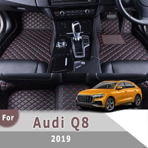 RHD Carpets For Audi Q8 2019 Custom Leather Car Floor Mats Auto Interior Accessories Car Styling Front And Rear Rugs Covers