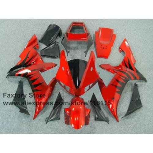 MOTOMARTS motorcycle 100% Full injection fairings kit for YAMAHA R1 2002 2003 YZF R1 02 03 red black fairing parts
