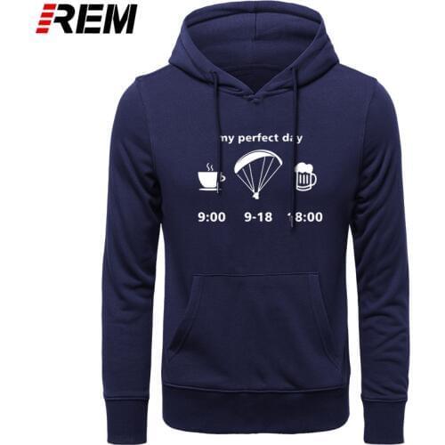 REM My Perfect Day Evolution Of Paragliding Drink Funny Print Mens Clothing Brand Cotton Long Sleeve Top Hoodies, Sweatshirts