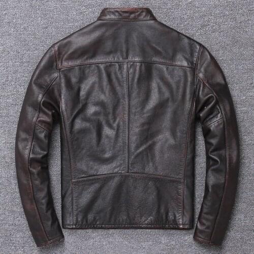 Free shipping.vintage casual style warm man coat,winter cowhide Jacket,genuine leather coat.plus size homme slim,cool