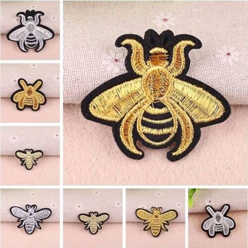 1PCS Animal Golden Insect series Embroidered Patches Sew On For Clothing DIY Applique Stickers Clothes Sew Badges Big Sticker