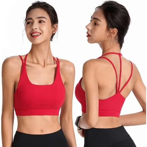 New Summer Hollow Beauty Back Sports Vest Women High Impact Shockproof Fitness Gather Sexy Plus Size Yoga Bra 1886