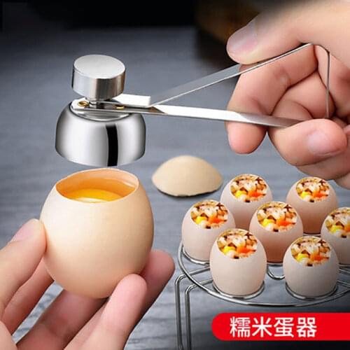 Egg opener creative egg cutter egg holder glutinous rice egg opener stainless steel egg beater broken eggshell steamer
