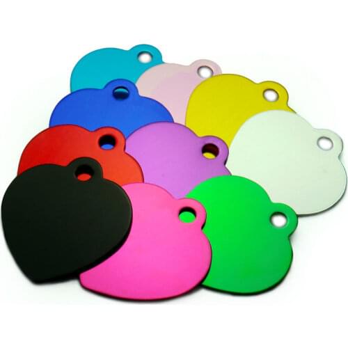 Wholesale 100Pcs Aluminum Pet ID Tag Heart Shape Dog Id Tag Customized Name Phone NO. Tags Cat Charm Personalized Pet Supplies
