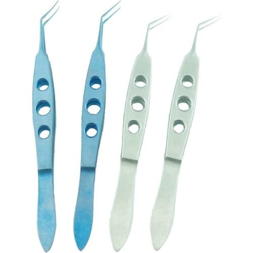 Capsulorhexis Tweezers Curved Stainless Titanium 3-hole Dovetail Micro Forceps Ophthalmic Tweezer Ophthalmic Instrument