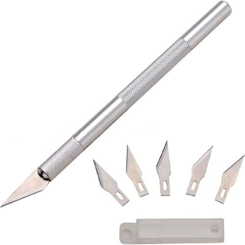 Precision Knife with 5 Blades Safety Cap Polymer Clay Sculpey Tools Craft Tools Polymer Tools for Potters