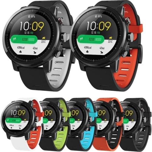 Silicone Watchband Huami Amazfit stratos 3 2 Strap Sport Wrist Band for Huami Amazfit pace GTR47mm Watch bracelet Band