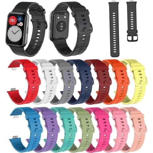 Silicone Soft Smartwatch Sport Wrist Watchband For Huawei Watch Fit Strap 2020 Band Smart Wristband Bracelet offical Accessories