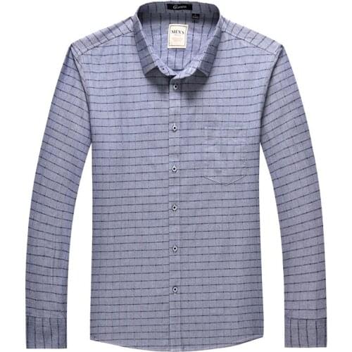 8XL 6XL 5X Plaid Shirts Men Checkered Shirt Brand New Fashion Button Down Long Sleeve Casual Shirts Plus Size Drop Shipping