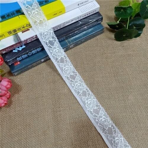 S1397 Width 3.5cm High Quality White Elastic Colorful Lace Ribbon Trims Lace Trim For DIY crafts material gift packing lace