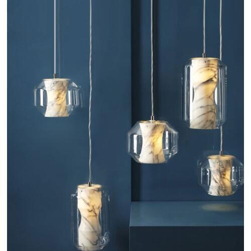 Nordic style light net red bedside lamp bedroom dining room lamp chandelier bar table lamp marble chandelier personality creative