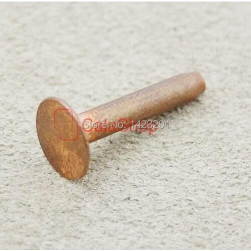 9mm 100 pcs / Lot Solid Copper Rivets & Burrs Permanent Fasteners Gauge Horse Tack