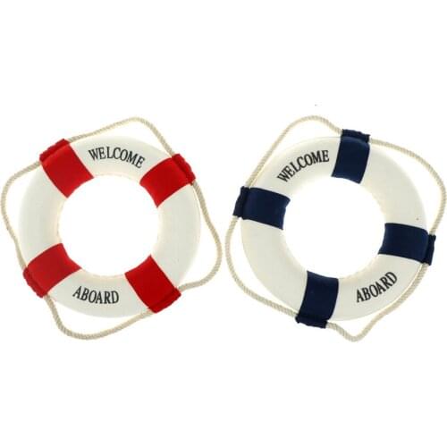 Home Decoration Welcome Wall Ornament Life Buoy Foam Aboard Nautical Life Lifebuoy Ring Boat Wall Hanging Mediterranean Style
