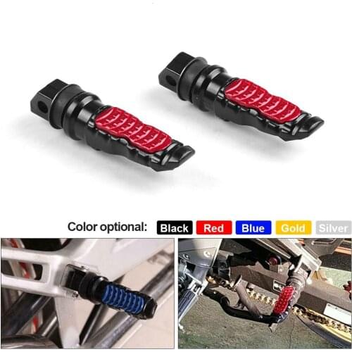 8MM Universal 2pcs Motorcycle Rear Passenger Foot Pegs Pedals Footrest Scooter Foot-Peg Motorbike Pedal Modification Aluminum