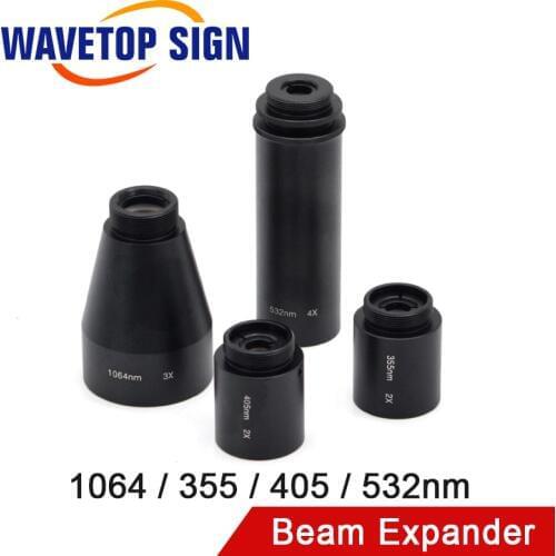 WaveTopSign 1064nm 355nm 405nm 532nm Laser Beam Expander 2X-12X Galvanometer Laser Marking Lenses Optics Beam Expander