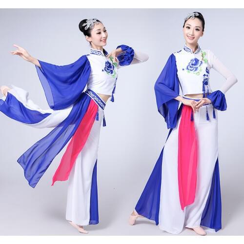 Womens Adult Traditional Chinese Folk Dance Costume Dance Costumes Yangko Girl Women Yangge Clothing Ancient