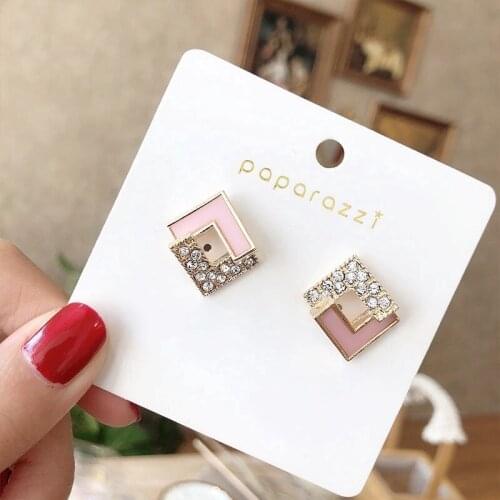 New Fashion Trendy Earrings for Women Elegant Sweet Party Pendientes Girls Square Earrings Fashion Jewelry