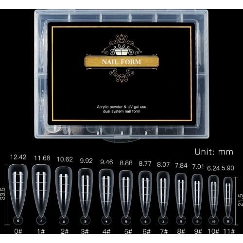 120Pcs Clear Dual Forms Nail System Full Cover Quick Building Gel Mold Tips Nail Extension DIY Nails Accessoires Manicure Tools