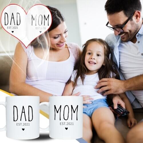 2021 Gifts For Parents 2pc 11oz Mug The Happiest Gifts Dad And Mom High Quality Practical Delicate Durable Convenience