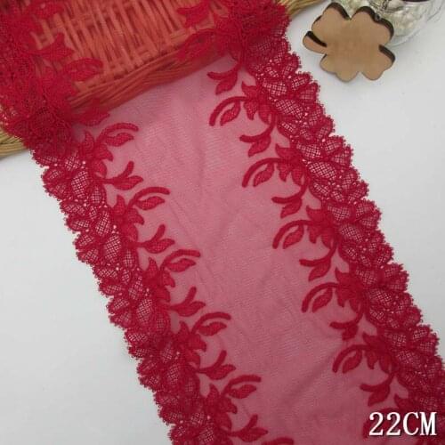 2Yards Embroidered Lace Trim Bilateral Edge Fabric Mesh Tulle Sewing Fabric For Lingerie Underwear Bra Dolls Dress Handmade