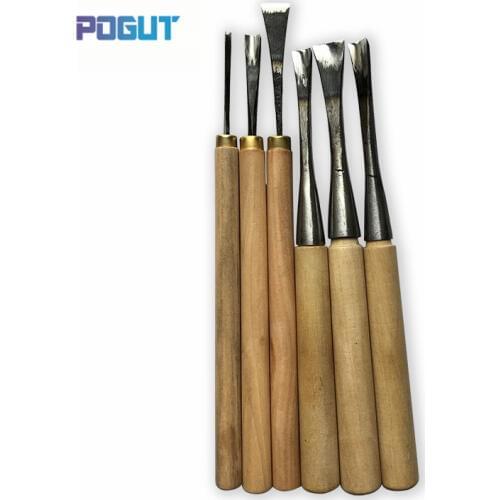 6pcs/pack Hand Wood Carving Knives Tools Root Chisel Made Ground By Hand