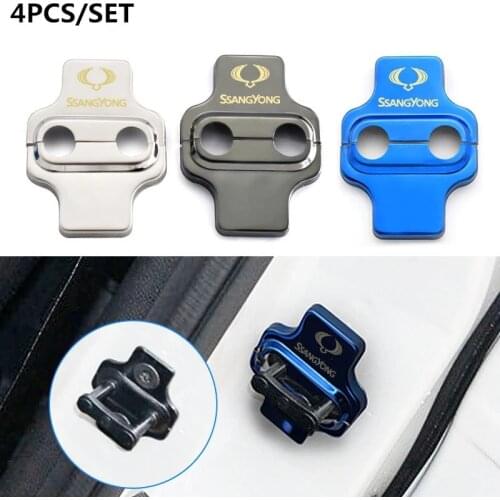 VEHICAR 4PCS/SET Auto Car Door Lock Covers For Ssangyong Korando Chery A3 E5 Stainless Steel Car Door Lock Case Protector