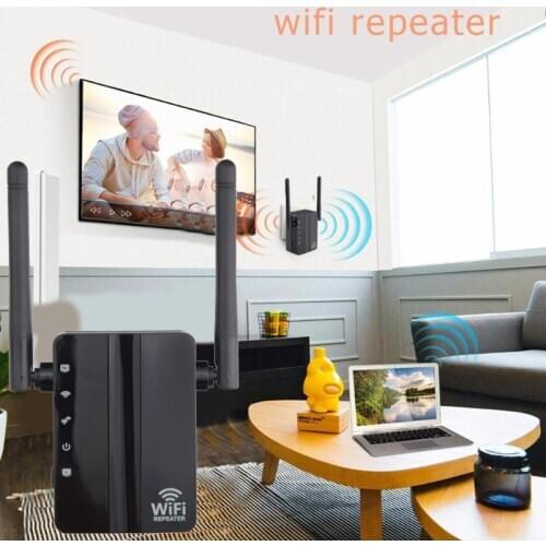 2.4G Wireless WiFi Repeater Router 300Mbps Signal Amplifier 2 Antennas Dual Band Wi-fi Long Range Extender Home Network Wi-fi