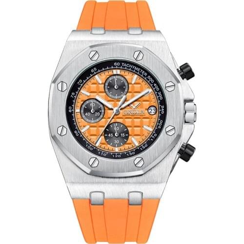 2021 Fashion Silicone Bracelet Watch Mens Watches Top Brand Luxury Clock Man Chronograph Quartz Watch for Men Relogio Masculino