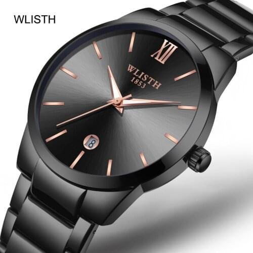 WLISTH brand New fashion steel band watch calendar waterproof three-handed quartz watch watch men mens watch wristwatch