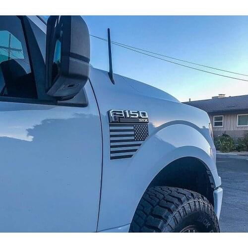 For x2 f150 Flag Sticker Set - (2) USA Vinyl Flag Decal for f-150 Trucks [Black] 2015,2016,2017,2018,2019,2020 Ford f150