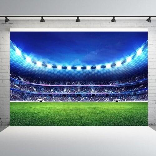 Photography Background Stadium Football Field Backdrop Customized Baby Birthday Party Decorations Backdrops for Photo Studio