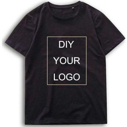 Hip hop Customized logo Print tshirts Drop Shipping men clothes DIY your Logo homme tee Harajuku cotton O Neck Harajuku T Shirts