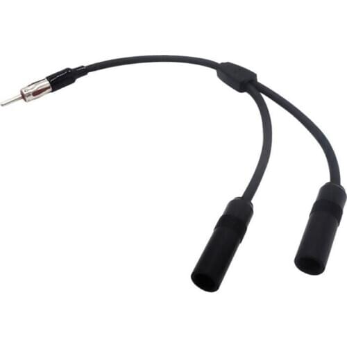 Car Antenna Cable Adapter Aluminum Plug In 1 For 2 Radio Antenna Extension Cable