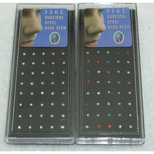 60 PCS 1.8mm Nose Jewelry Puncture Jewelry European and American Popular Stainless Steel bi ding Nose Ring Nose Stud