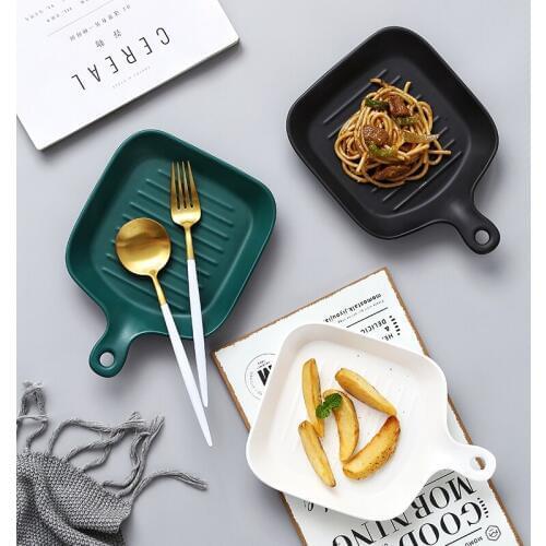 Kitchen Nordic Plate kitchen accessorie Creative Oven Plate Baking Plate Household Ceramic Plate Deep Flat Plate Tableware