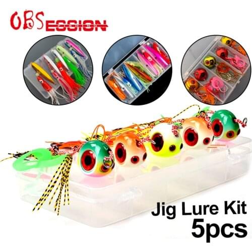 Metal Jig5pcs Inchiku 40-150g Lead Fishing Lure Set Tai Rubbers Sliding Kabura Assist Hook Squid Hook Jig Skirt Fast SinkingBait