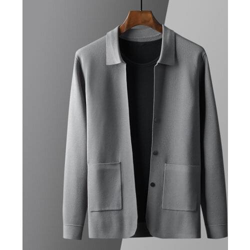 2021 Spring Autumn Mens Knit Jacket Business Casual Single-breasted Sweater Cardigan Coat Male Long Sleeve Warm Clothes E201