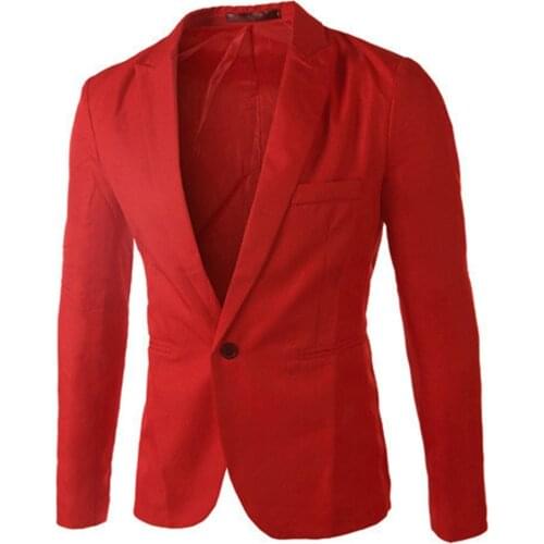 Mens Blazer Suit Charm Mens Casual Slim Fit One Button Suit Blazer Coat Jacket Tops Men high quality Fashion Solid Mens Top