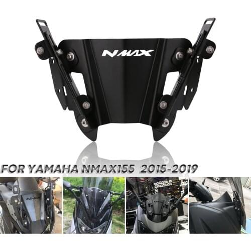 NMAX155 16 Windscreen Windshield Wind Deflectors For Yamaha NMAX 155 125 150 2015 2017 2018 2019 Motorcycle Double Bubble Black