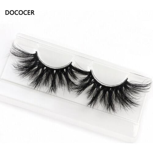 DOCOCER Mink Lashes 25mm 3D Mink Eyelashes Extension Makeup Natural False Eyelashes Volumn Lash Extension Silk Eyelashes