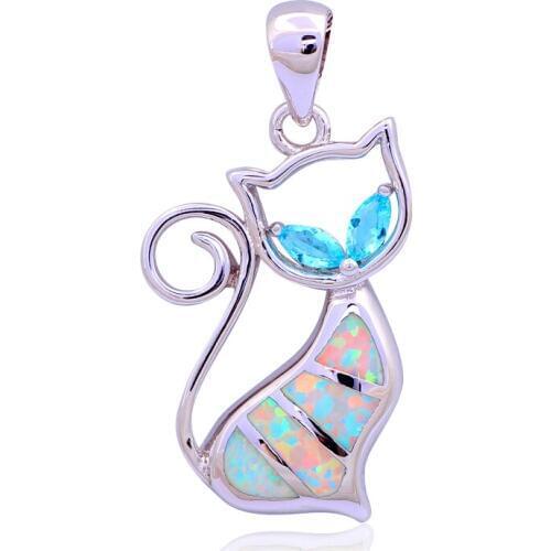 New Arrival ! Designers ! Wholesale & Retail White Fire Opal stamp Silver Necklace Pendants Fashion jewelry OP449A